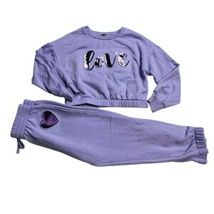 btween‎ Lavender Matching Set of a crew neck Sweatshirt and Joggers size 6Y